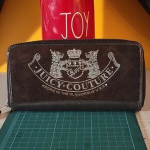 Juicy Couture Black Wallet with Rhinestone Logo
